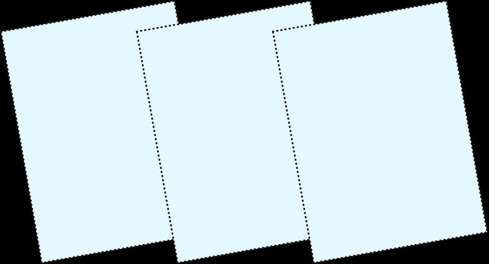 Three blue rectangles